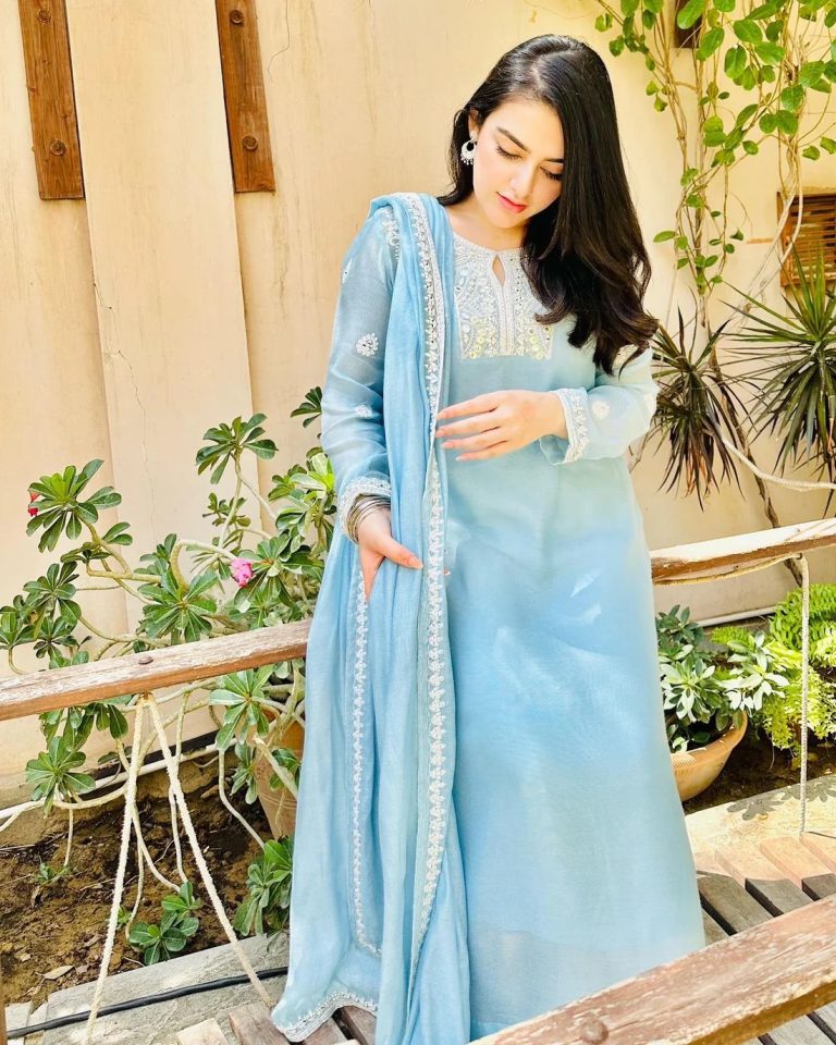 Shazeal Shoukat is Effortlessly Elegant in Baby Blue Jora - Lens