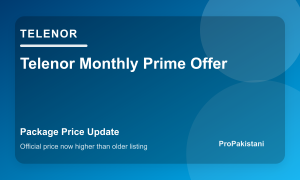 Telenor Monthly Prime Offer price increase news image