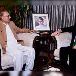 President Alvi Meets outgoing Commissioner