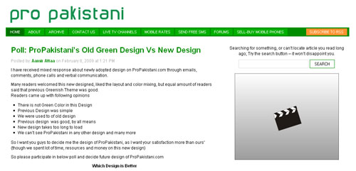 Poll: ProPakistani’s Old Green Design Vs New Design