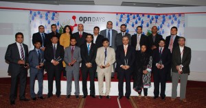 Recipients of the Oracle PartnerNetwork Awards - Pakistan FY09 at OPN Day – Pakistan with (2nd row First from Left) Sean Baptist, General Manager, Alliances & Channels, ASEAN; (2nd row third from left) Farhan Ibrahim, Country Director, Technology Business, Oracle Pakistan and Afghanistan, (2nd row fourth from right) K Raman G Kesawannair, Regional Managing Director, ASEAN and SAGE and (2nd row fifth from right) Syed Rizwan Munawar, Country Manager -  Applications Business, SAGE West. The FY09 OPN Awards recognized seven leading partners, across ten categories for their excellence in Technology, Applications, Industry, Oracle Accelerate and mid market.