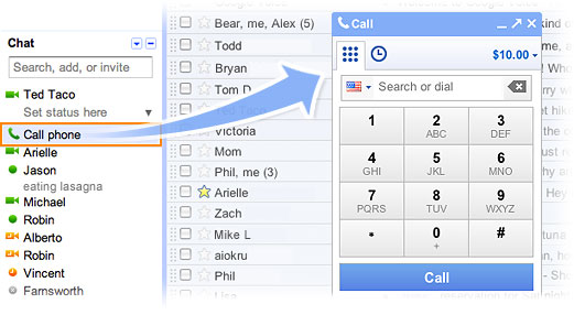 Call Phones from Your Gmail