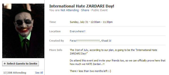 International Hate Zardari Day International Hate Zardari Day, Facebook Guys Go Wild