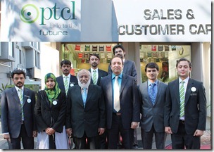 Group Photo at the eve of inuagration of one stop shop. PTCL SEVP Commercial Naveed Saeed  along with other executives at Islamabad