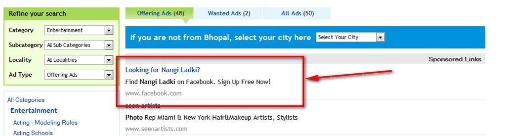 Facebook Advertising for Nude Girls in Pakistan