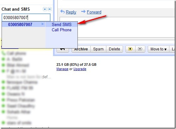backing up sms to gmail