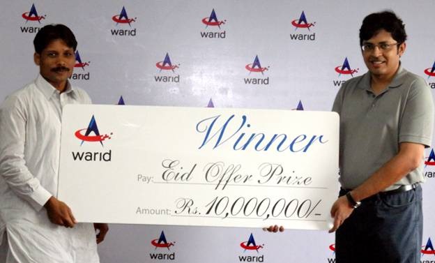 Warid Gives Away Prize of Rs. 10,000,000 to Eid Offer Winner