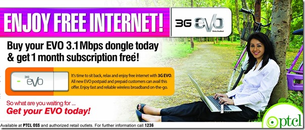 PTCL Offers Free One Month on New Evo Purchases