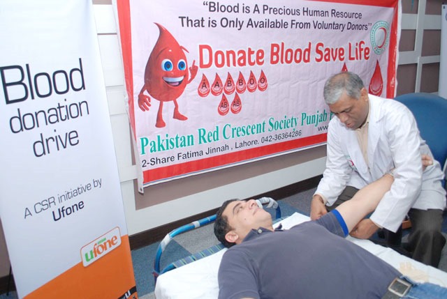 Ufone Organizes a Blood Donation Drive in Lahore