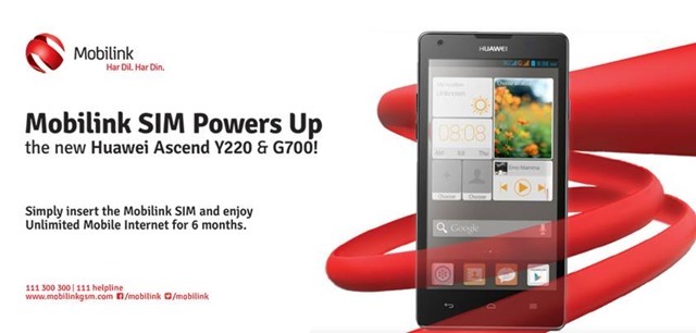 Mobilink Offers Unlimited Data Bundles with Huawei G700 and Y220