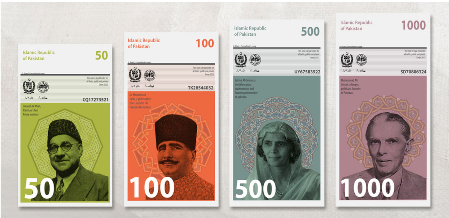 pakistani currency concept design notes