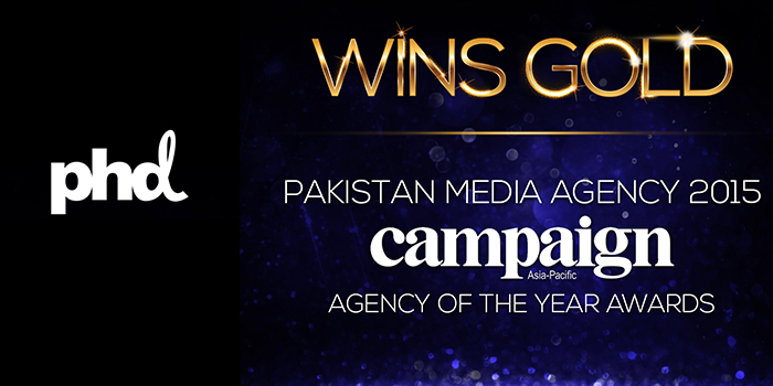 PHD Media Pakistan Wins Gold at the Campaign Asia-Pacific Agency of the Year Awards 2015