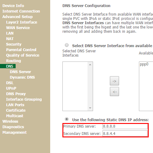 ptcl-router-dns-setting