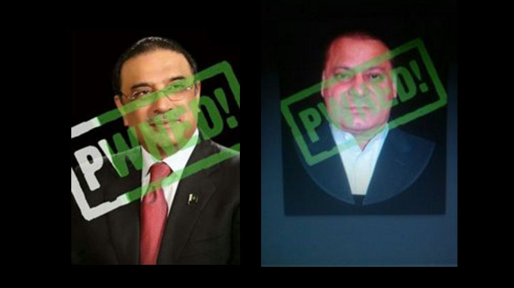 PPP, PML(N) Websites Hacked, Nawaz, Zardari Called the Most Corrupt Persons