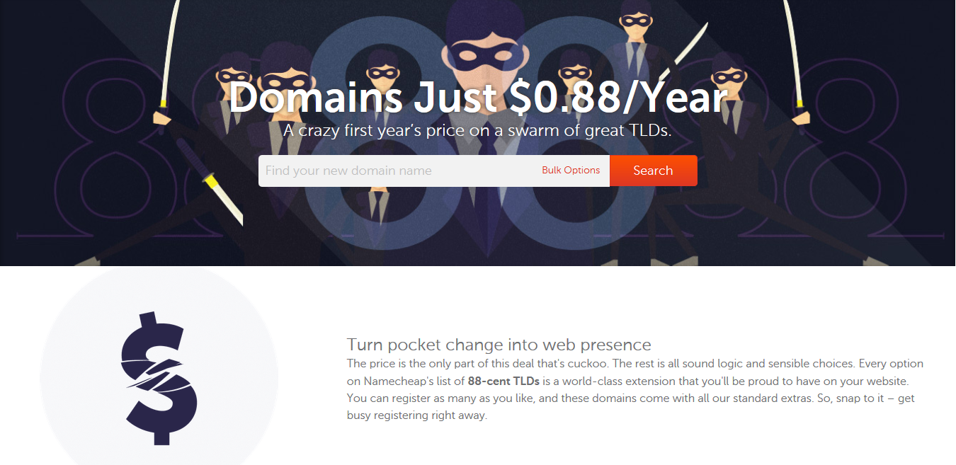 Namecheap Offers Domain Names for $0.88 a Year