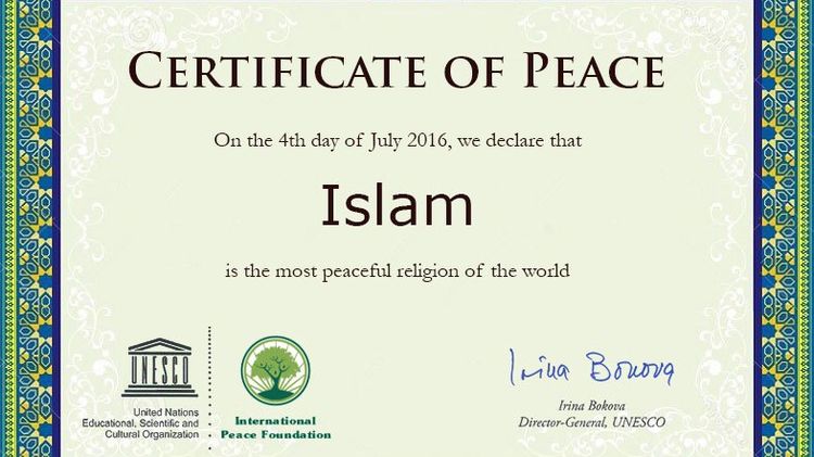 Once Again! Pakistani Media Fooled by UN Certificate of Peace for Islam