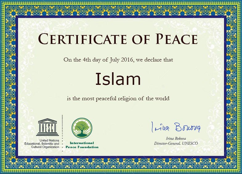The Fake Certificate of Peace