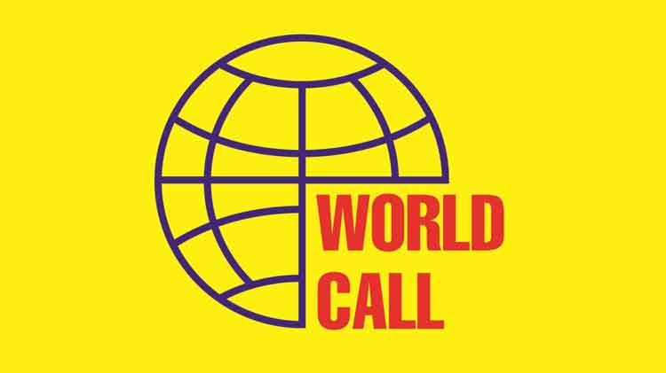 WorldCall logo in yellow