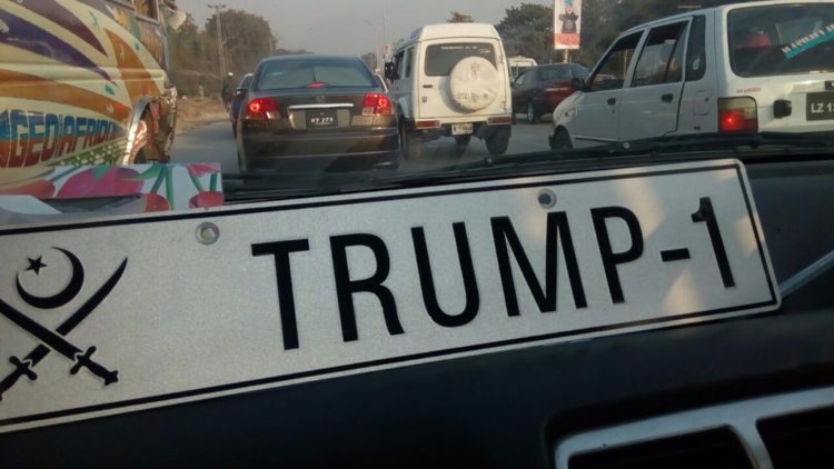 Vehicle Number Plates Celebrating Trump Victory Confiscated in Peshawar