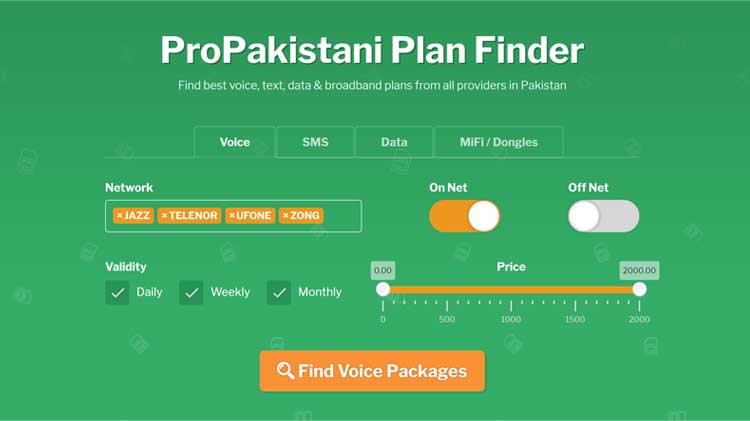 Introducing ProPakistani Plan Finder: Compare SMS, Voice and Internet Packages