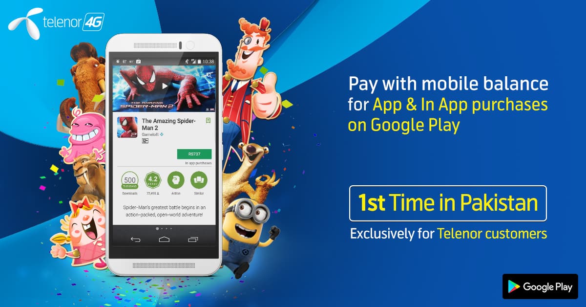 Telenor Users Can Buy Apps, Games on Google Play Store Using Mobile Balance