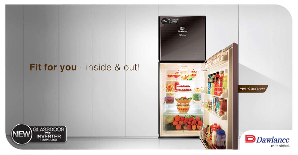 Dawlance Launches Mirror Glass Door Invertor Refrigerator