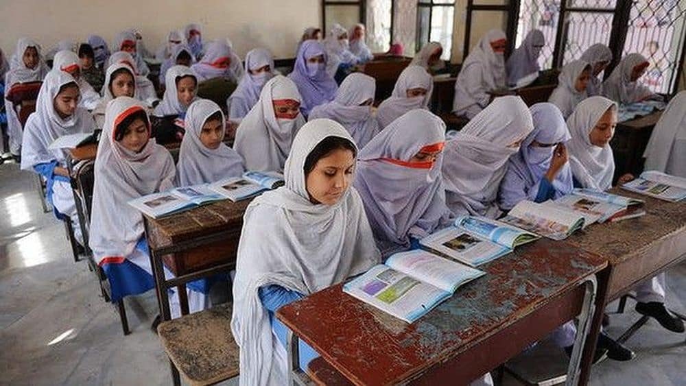 pakistani girls studying in class room
