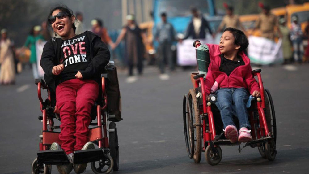 Disabled girl wheelchair