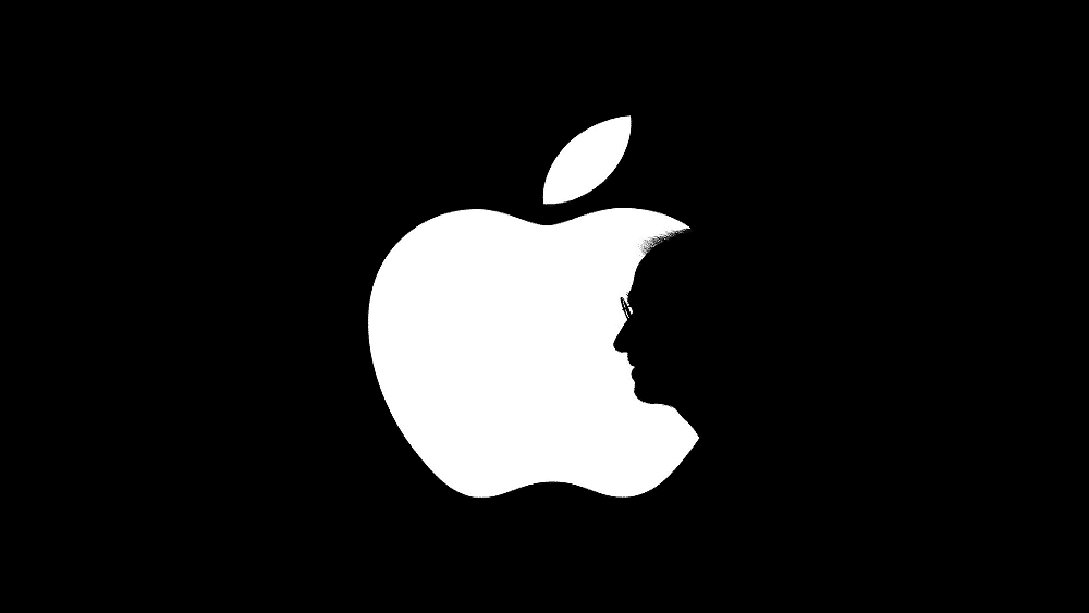 Apple Logo in black background