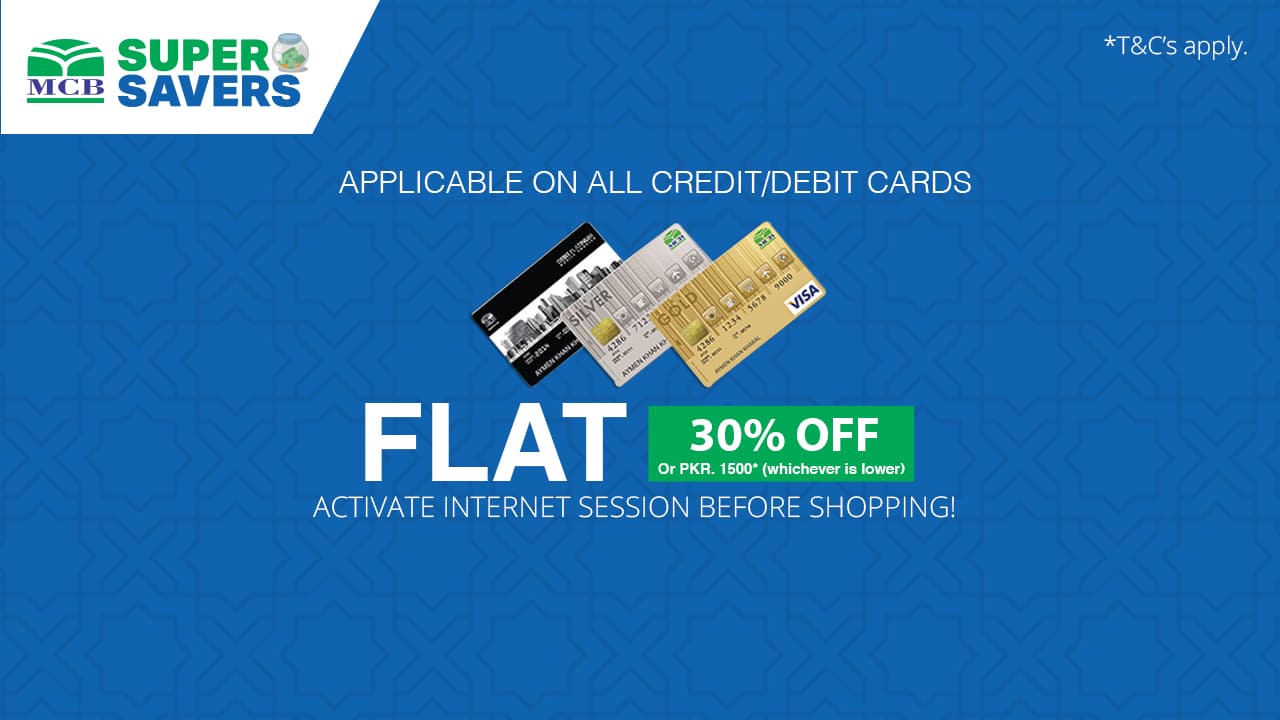 #MCBSuperSavers – Get Additional 30% OFF on All MCB Debit, Credit Cards