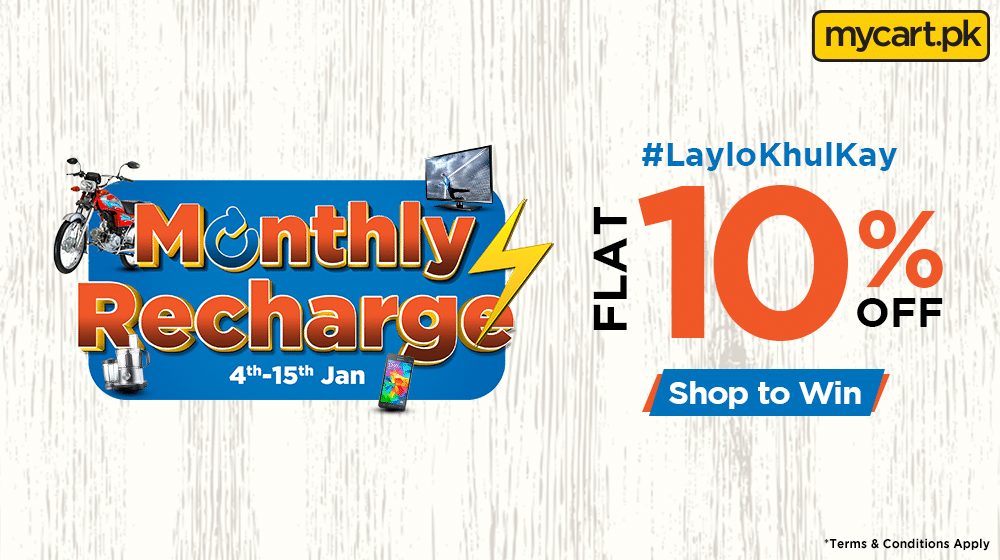 Shop Groceries with mycart.pk & Win Prizes with Monthly Recharge Offer