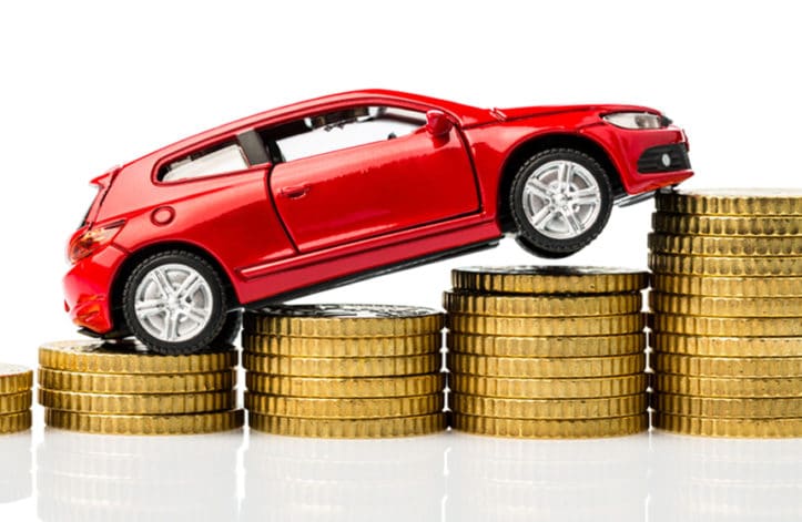 red car over coins
