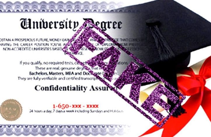 fake university degree