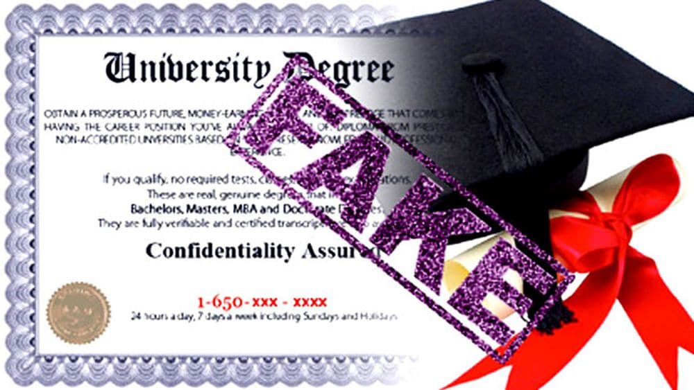 fake university degree