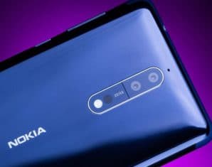 Black Nokia 8 flagship Camera Close View