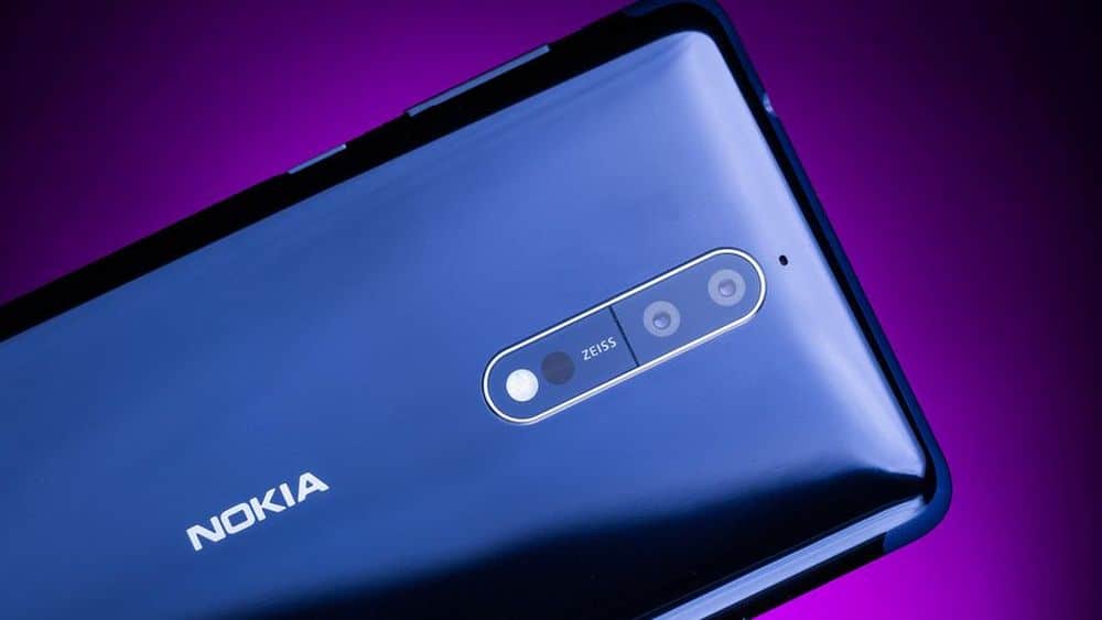Black Nokia 8 flagship Camera Close View