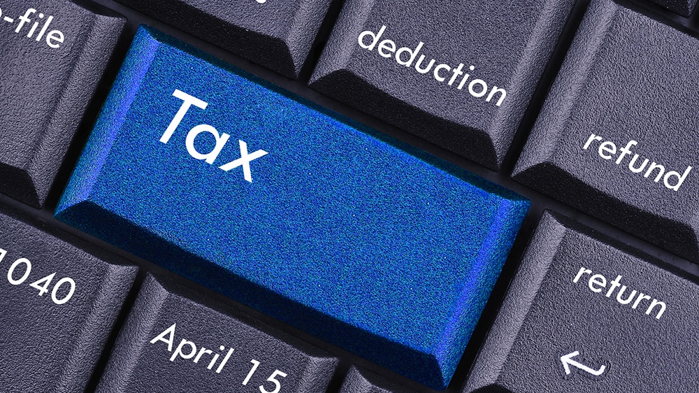 blue tax button