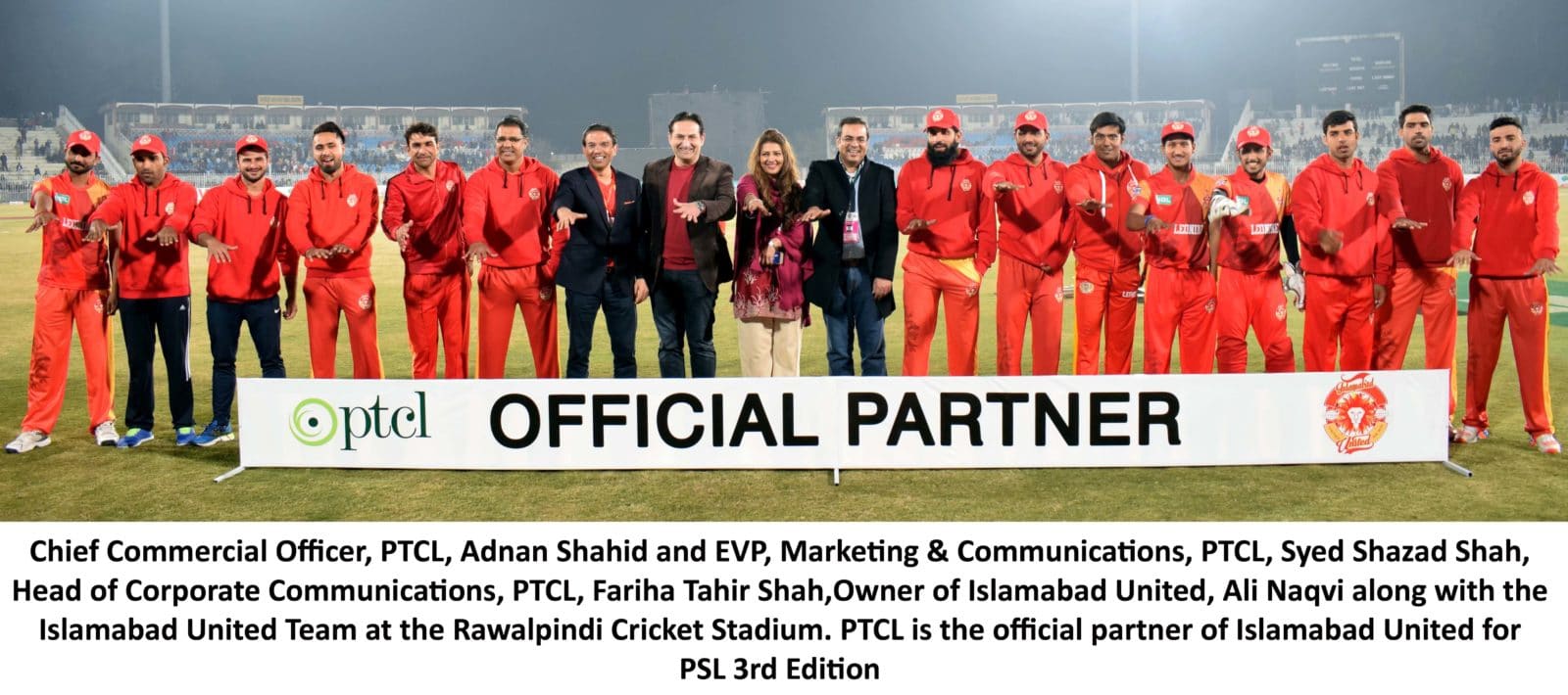 PTCL Official Partner of Islamabad United Group Photo
