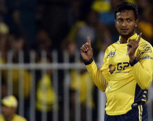Shakib Al Hasan performing