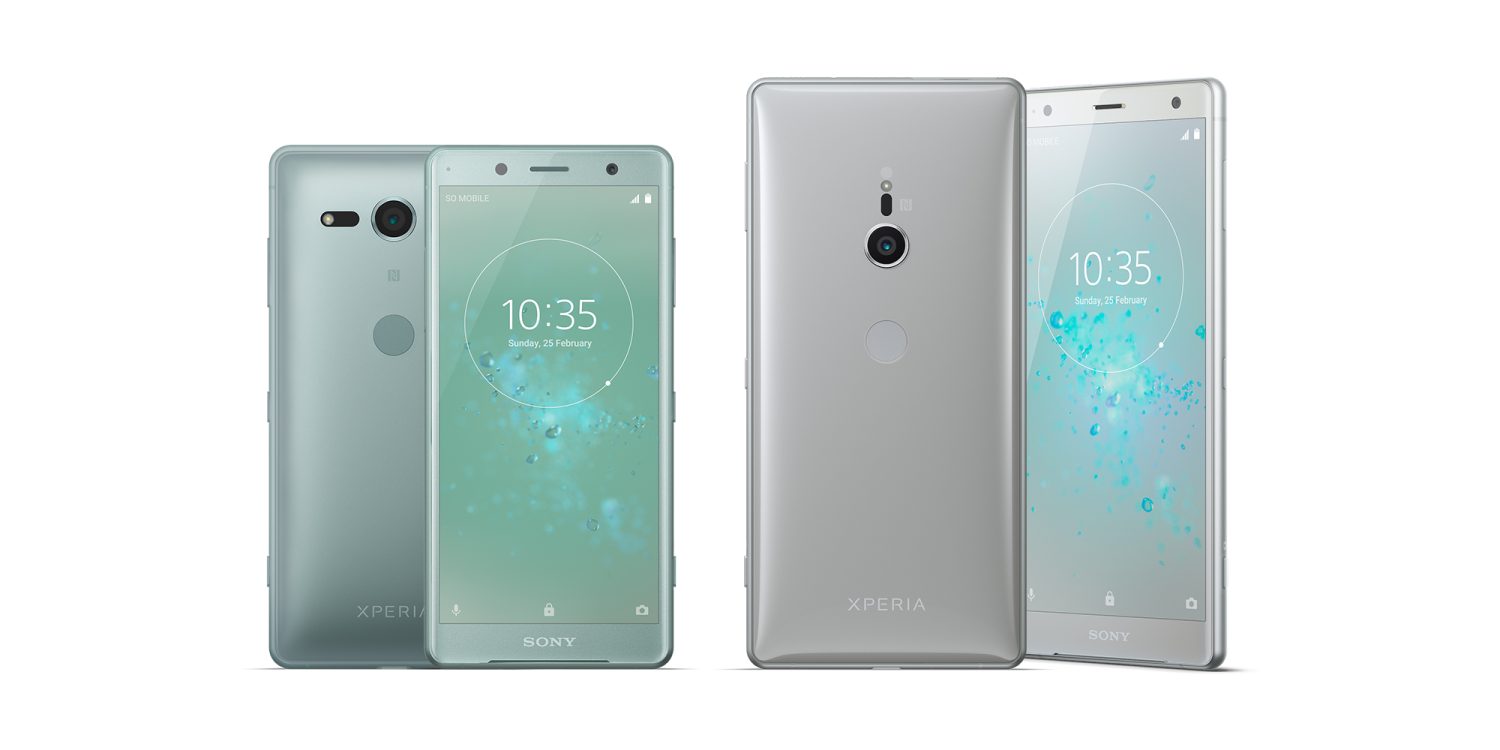 Silver Xperia XZ2 and XZ2 Compact Front and Back