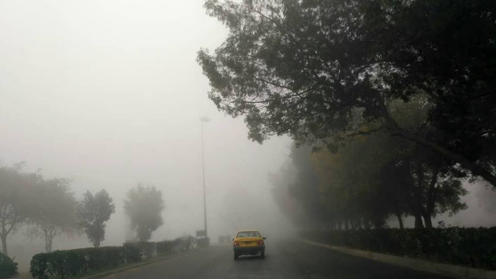 Karachi Fog on Road