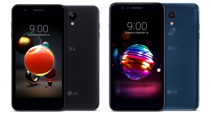 Black LG K8 and Blue K10