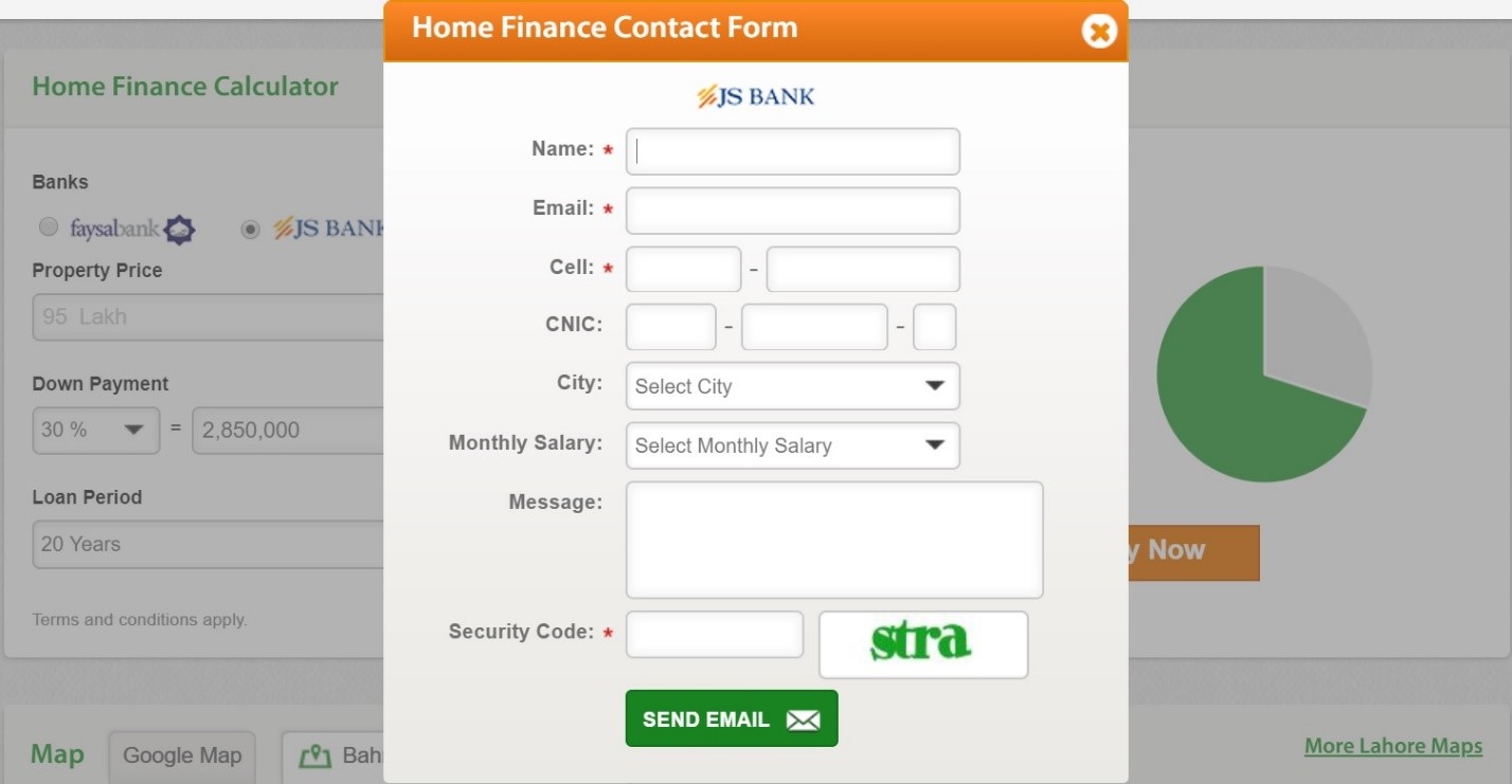 Zameen Home Financing Contact Form