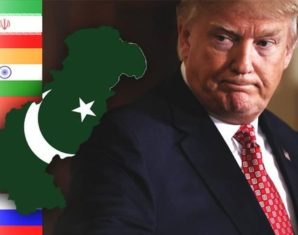 trump and pakistan flag