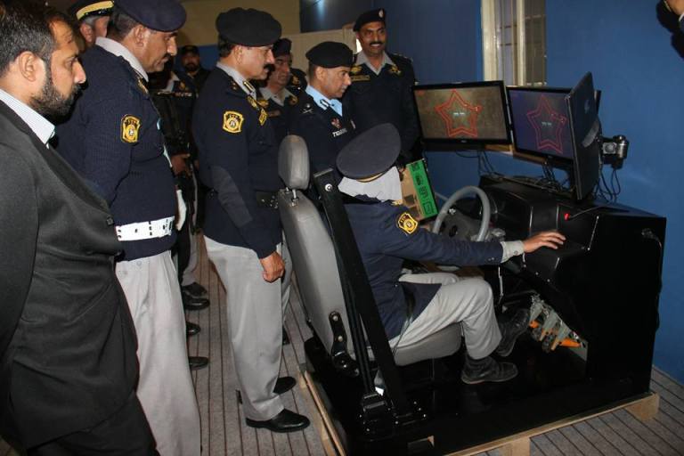Traffic Police Islamabad Testing Virtual Driving Simulator