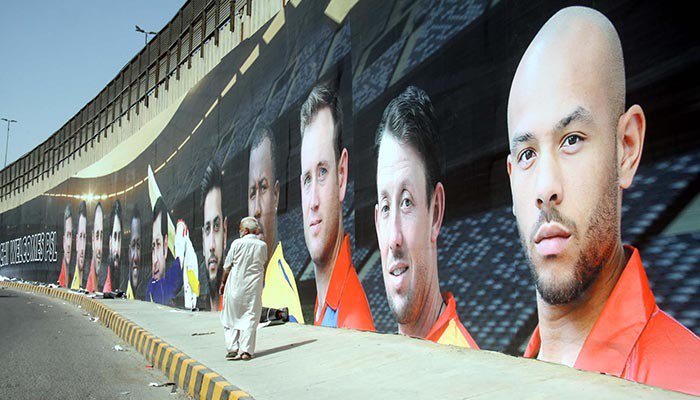 PSL Players poster on Stadium wall