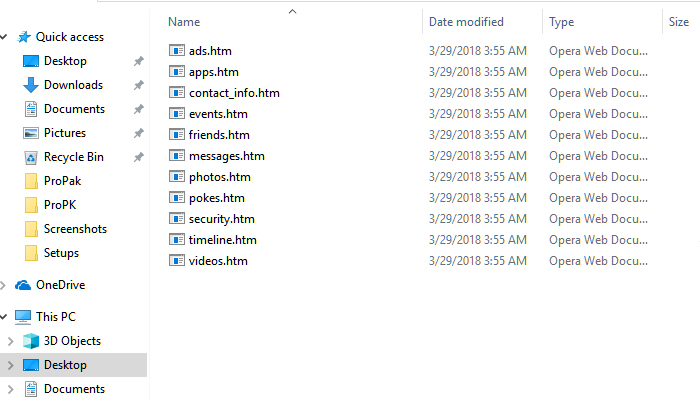 "HTML" folder basically containing everything