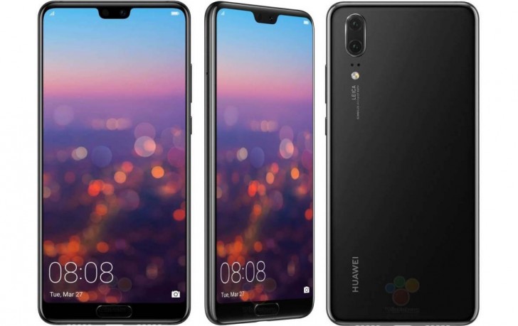 Black Huawei P20 front and back look