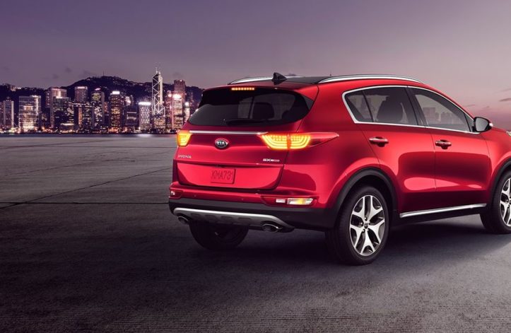 Red Sportage SUV back