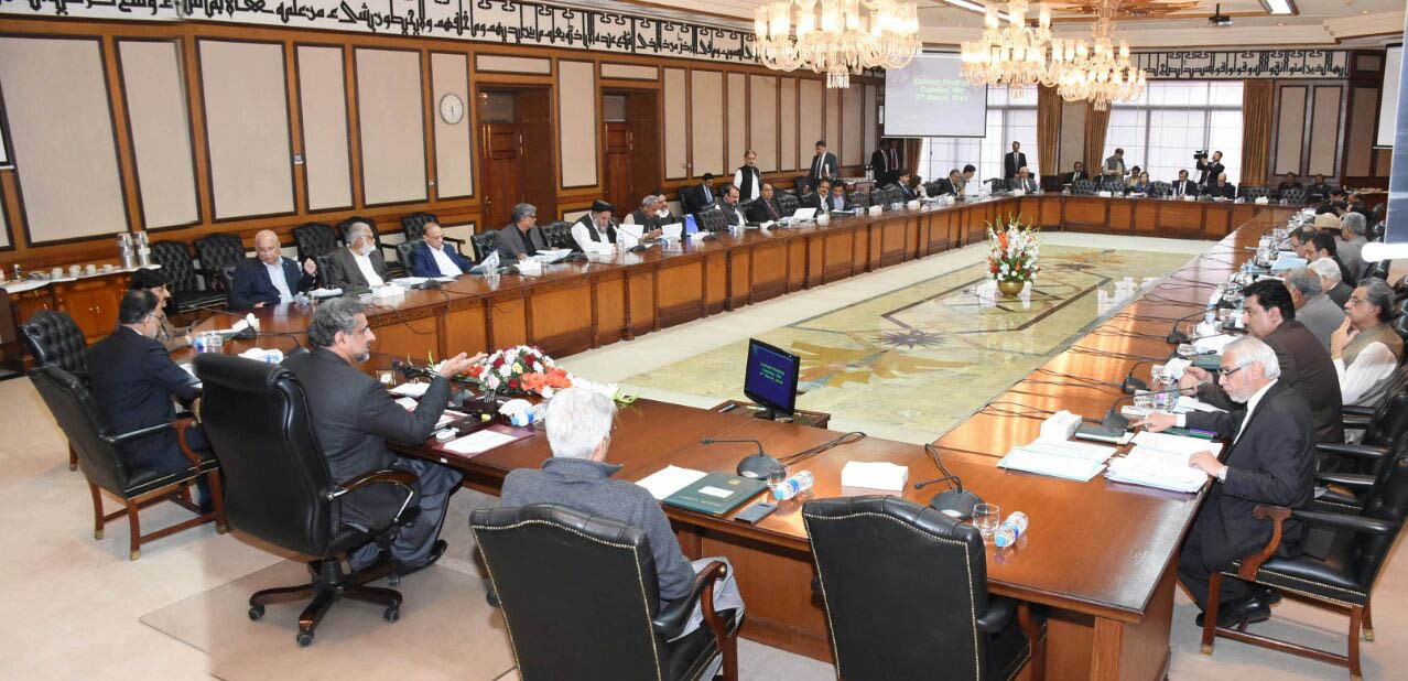 Prime Minister Shahid Khaqan Abbasi chairs meeting of the Federal Cabinet at PM Office Islamabad on 6th March, 2018